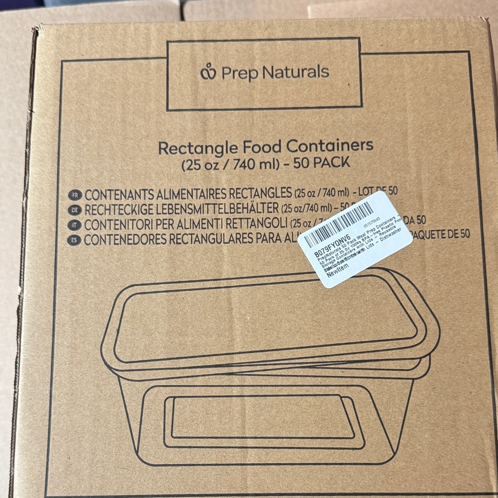 Prep Naturals Rectangle Food Containers 50 Pack